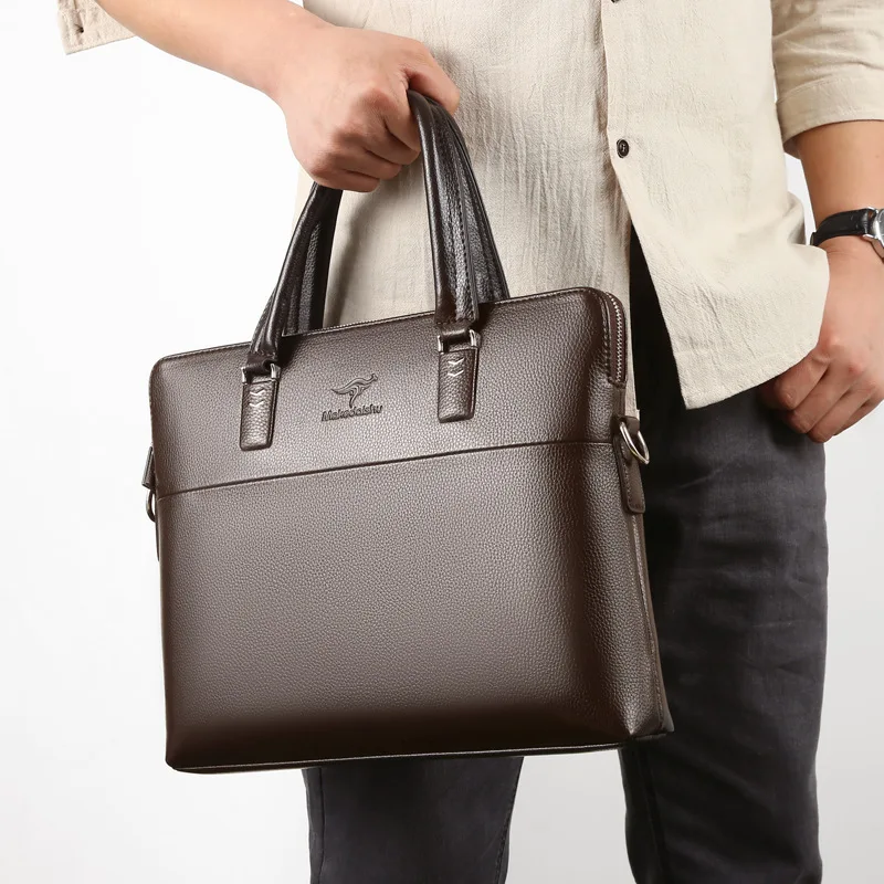 Leather Handbag Men's Business For Man Famous Brand Crossbody Messenger Computer Bag Male Lawyer Luxury Handbags Bolso Hombre