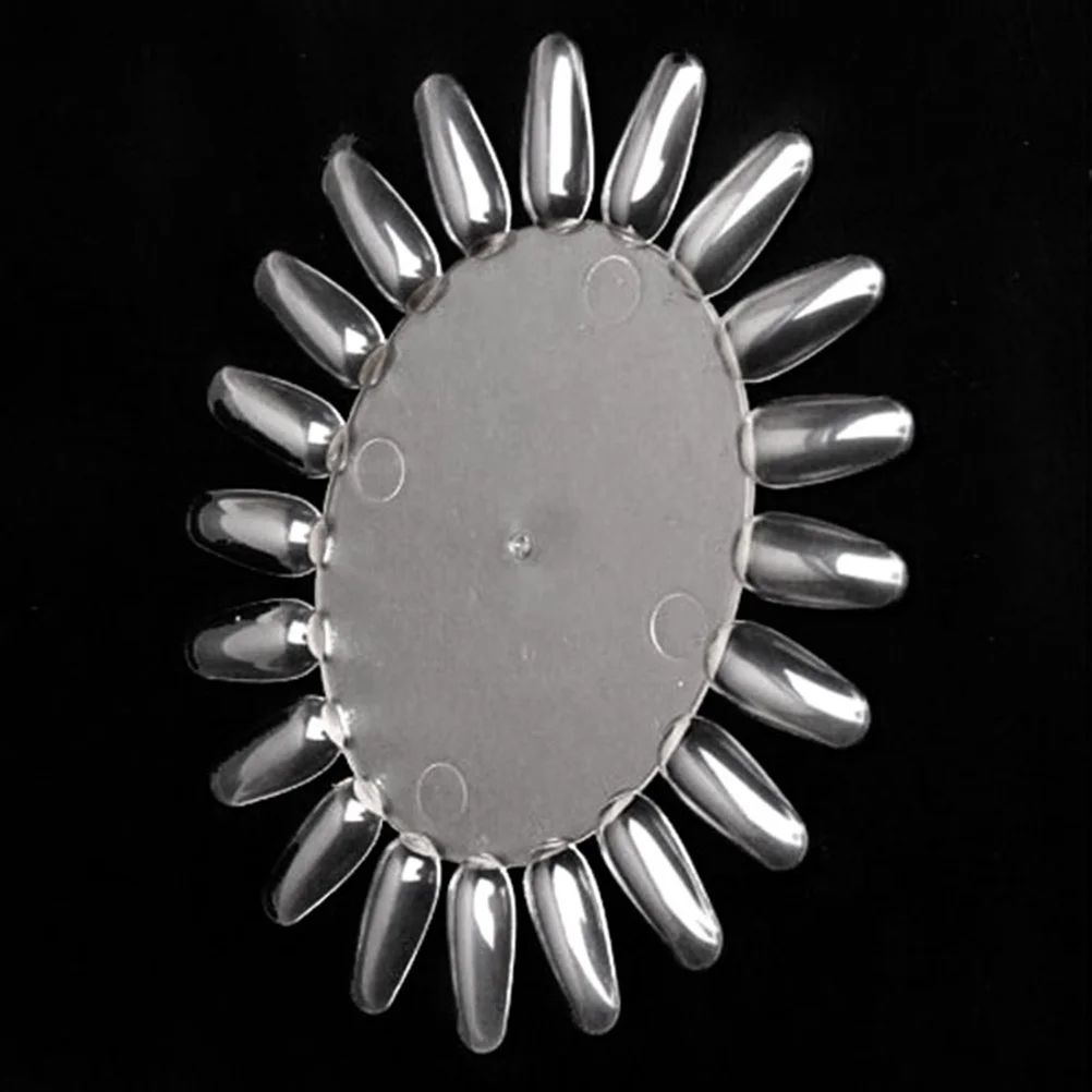 10 Stück Nagellack-Display-Rad, transparente Sonnenblumen-förmige Acrylplatte für Nagelkunst-Übungen und Salon-Schaufenster, 20 Fake