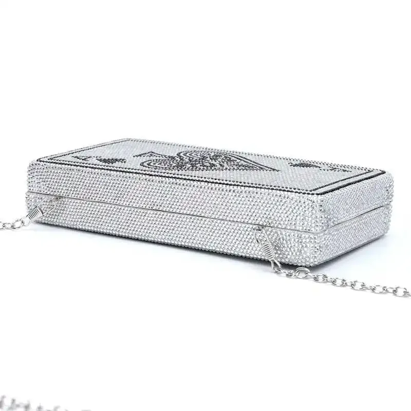 New Evening Dress Wallet Wedding Banquet Party Multi color Water Diamond Handbag Women's Crossbody Bag