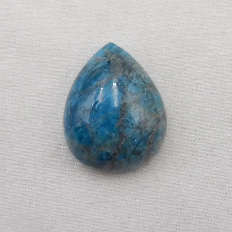 Natural Stone Blue Apatite Crystal Water Droplet Cabochon 31x25x11mm 15g Beautiful Jewelry Necklace Accessory