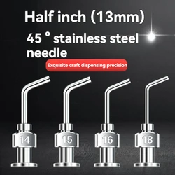0.5-inch 45 degree bent metal Syringe needle, stainless steel dispensing needle metal dispensing needle, dispensing accessories