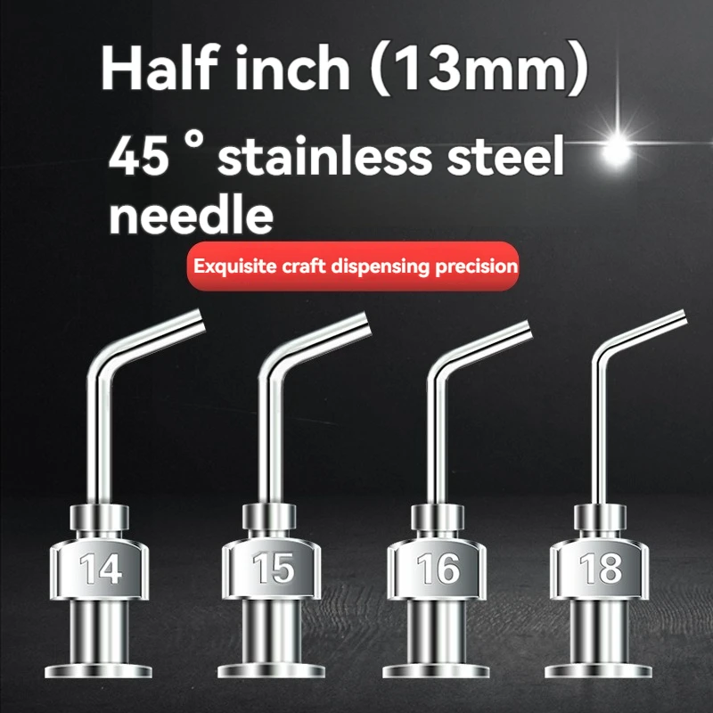 Dispensador Agulha 45 Graus Bent Metal Seringa Agulha Metal Dispensador Agulha Dispensador Agulha Dispensador Acessórios 0.5 Polegada Aço Inoxidável
