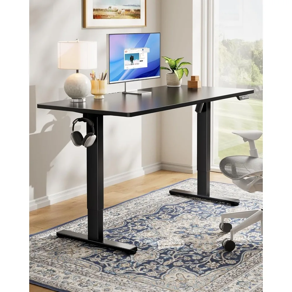 Adjustable Height Desk, 48x24 Solid Surface, 4 Memory Settings, Ergonomic Standing Desk