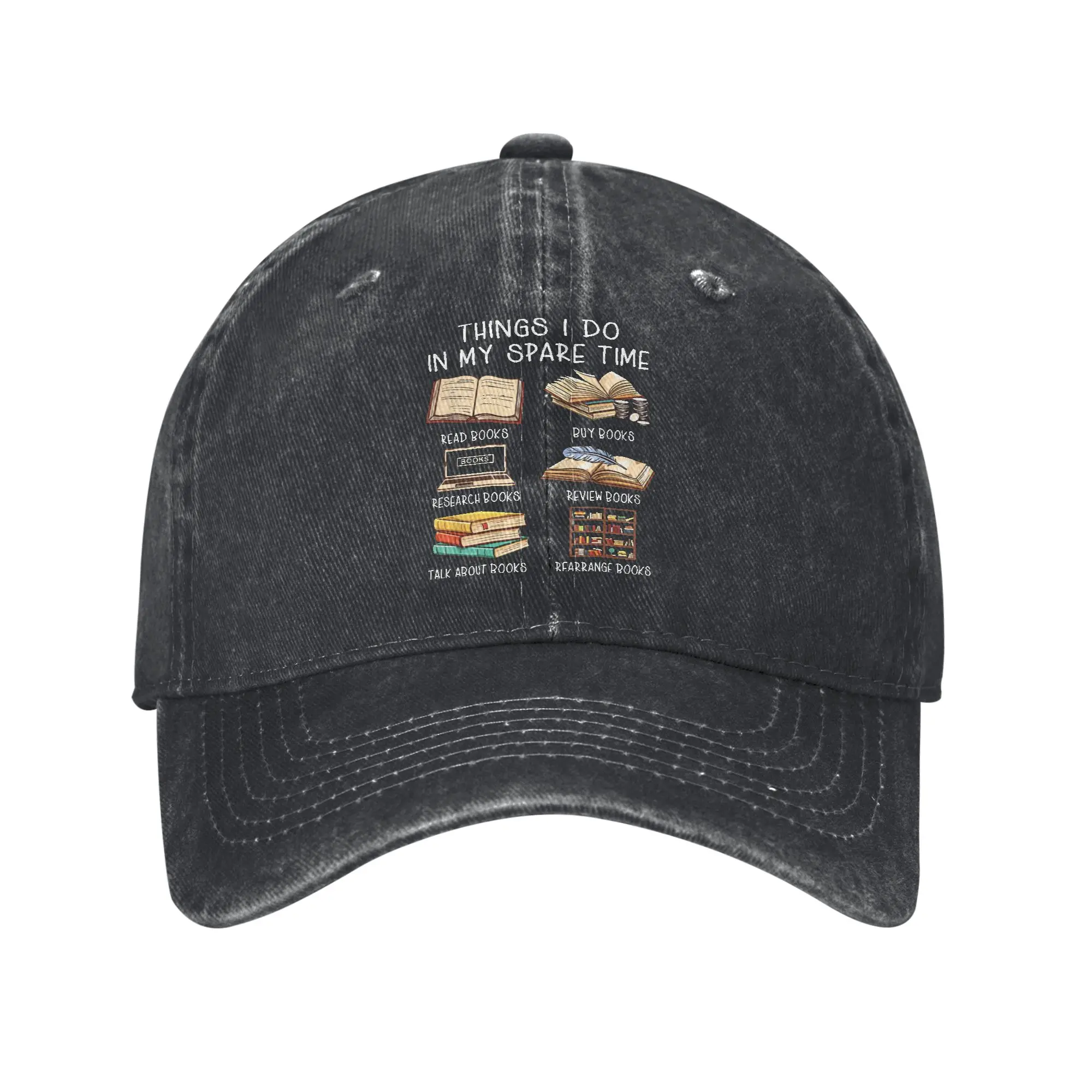 Things I Do In My Spare Time Funny Book Lover Unisex Baseball Caps Distressed Denim Cap Casual Outdoor All Seasons Snapback Cap