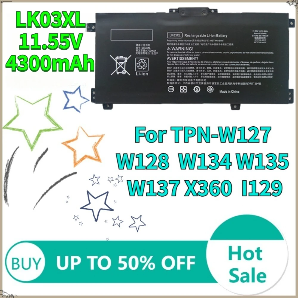 

Laptop Battery LK03XL For HP Envy X360 15-bp003tx 15-bq001na 15-cn0001tx 15m-cp0012dx 15-cr0035nr TPN-W127 W129 W132 W128