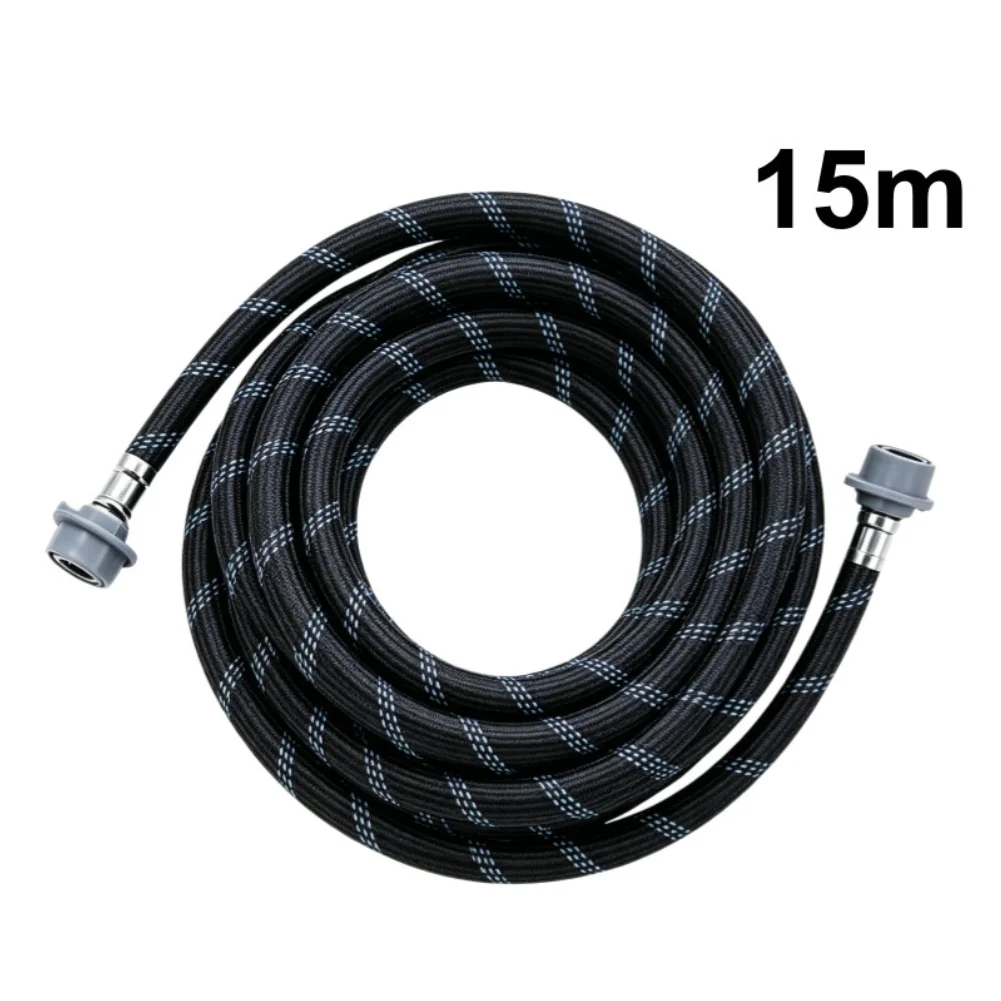 Flexible Garden Hose With Standard Connection Fittings, Multipurpose Rubber‑Lined Tubing For Sprayer Tool & Air Compressor
