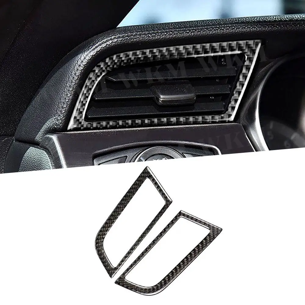 

Carbon Fiber Car Interior Trims Side Air Conditioner Air Vent Outlet Decorative Cover Frame For Ford Mustang 2015 -2019