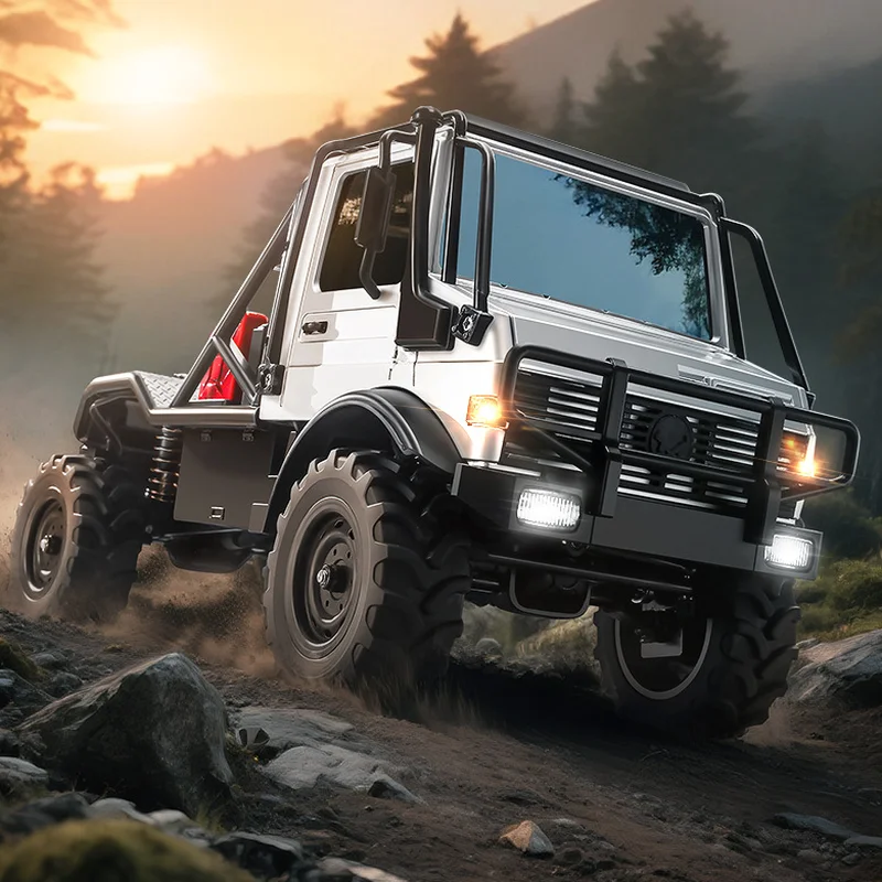 Mangniu منتج جديد Mn333 Unimog 1:18 سبيكة تسلق الجبهة 4*4 جميع التضاريس الإطارات كامل النطاق التحكم عن بعد نموذج سيارة هدية