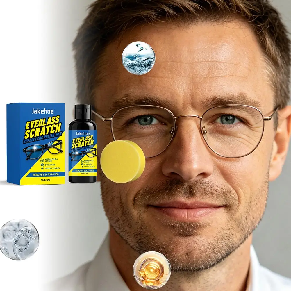 NEW Eyeglass Lens Scratch Remover Polish Repair Wax, Restores Optical Clarity, Safe for Daily Lens Maintenance