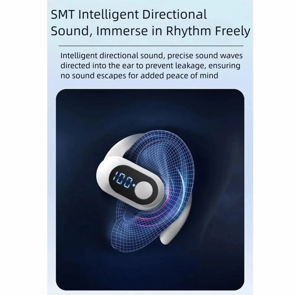 

Bluetooth 5.3 Wireless Headphones HiFi Sound IPX5 Waterproof Single Music Earbuds Handsfree Ear Hook Design Bluetooth Earphones