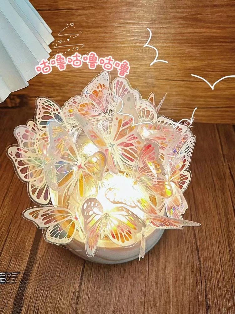 Butterfly shape night light handmade DIY material pack ambient light bedroom valentine's day gift children's toy room decoration