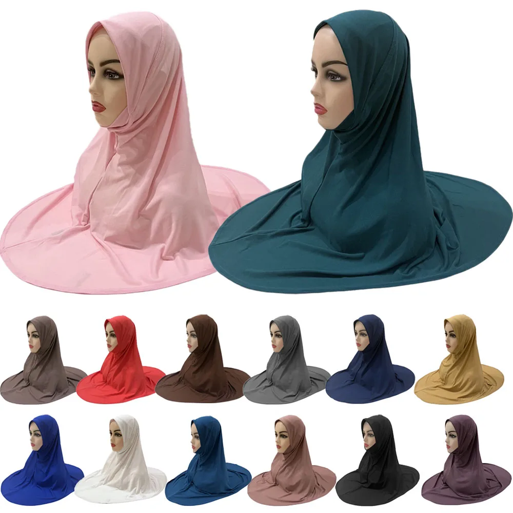 

Women Muslim Khimar Abaya Long Hijab Robe Burqa Head Scarf Islamic Prayer Garment Overhead Turban Hijab Shawls Wraps Ramadan