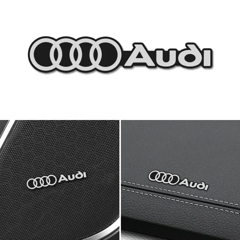 10Pcs 3D Aluminum Car Audio Stereo Speaker Badge Emblem Sticker For Audi A1 A2 A3 A4 A5 A6 A7 A8 Q1 Q2 Q3 Q4 Q5 Q6 Q7 Q8 TT RS3