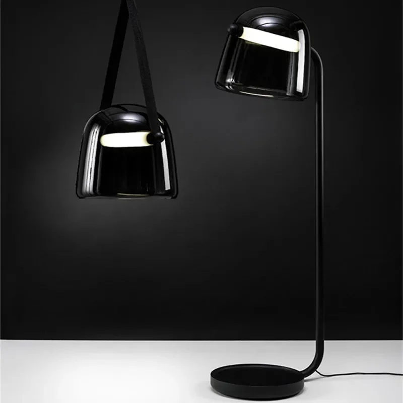 Designer Brokis Mona lampada a sospensione moderna lampada da terra in vetro a LED soggiorno camera da letto Villa Decor lampada a sospensione con cinturino in pelle nera