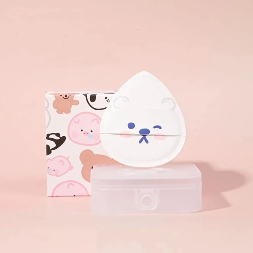 Urocza, super miękka gąbeczka do makijażu w kształcie zwierzątka, do stosowania na sucho i na mokro, gąbka typu marshmallow, kreskówkowa gąbeczka do pudru.