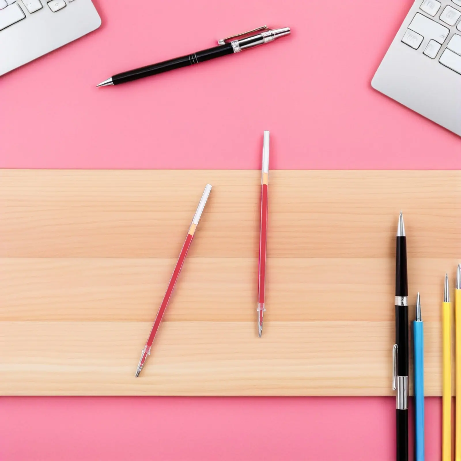 

300 шт. Красные гелевые чернила для ручек, тонкий наконечник, гладкое письмо, сменные стержни для офиса, бизнеса, заметок и письма