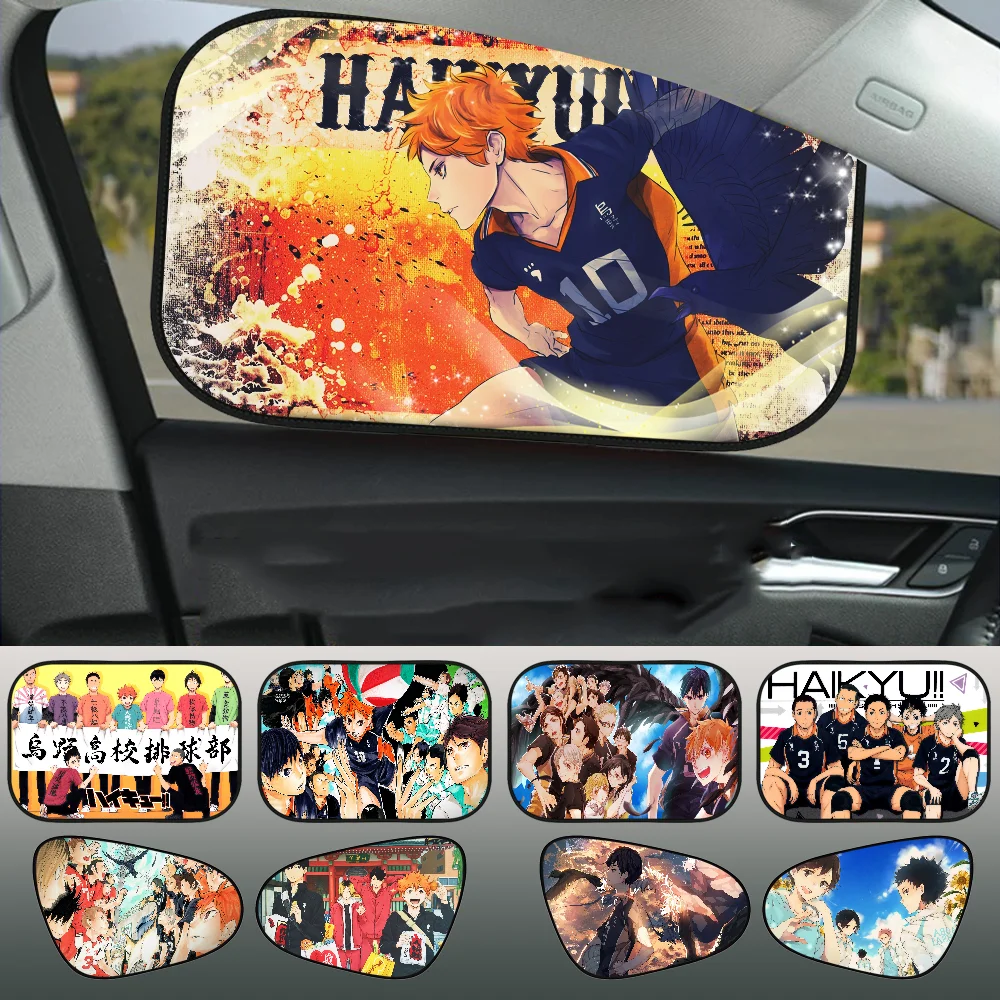 Anime Haikyuu High School Cartoon Sunshade UV Protection Heat Electrostatic Film Summer Retractable Window Shade Car Printing