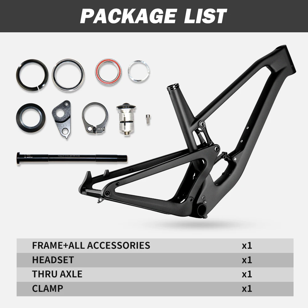 Spcycle 29er Carbon Full Suspension Frame Travel 150mm All Mountain Bike Frame 12x148mm Boost MTB Carbon Frame