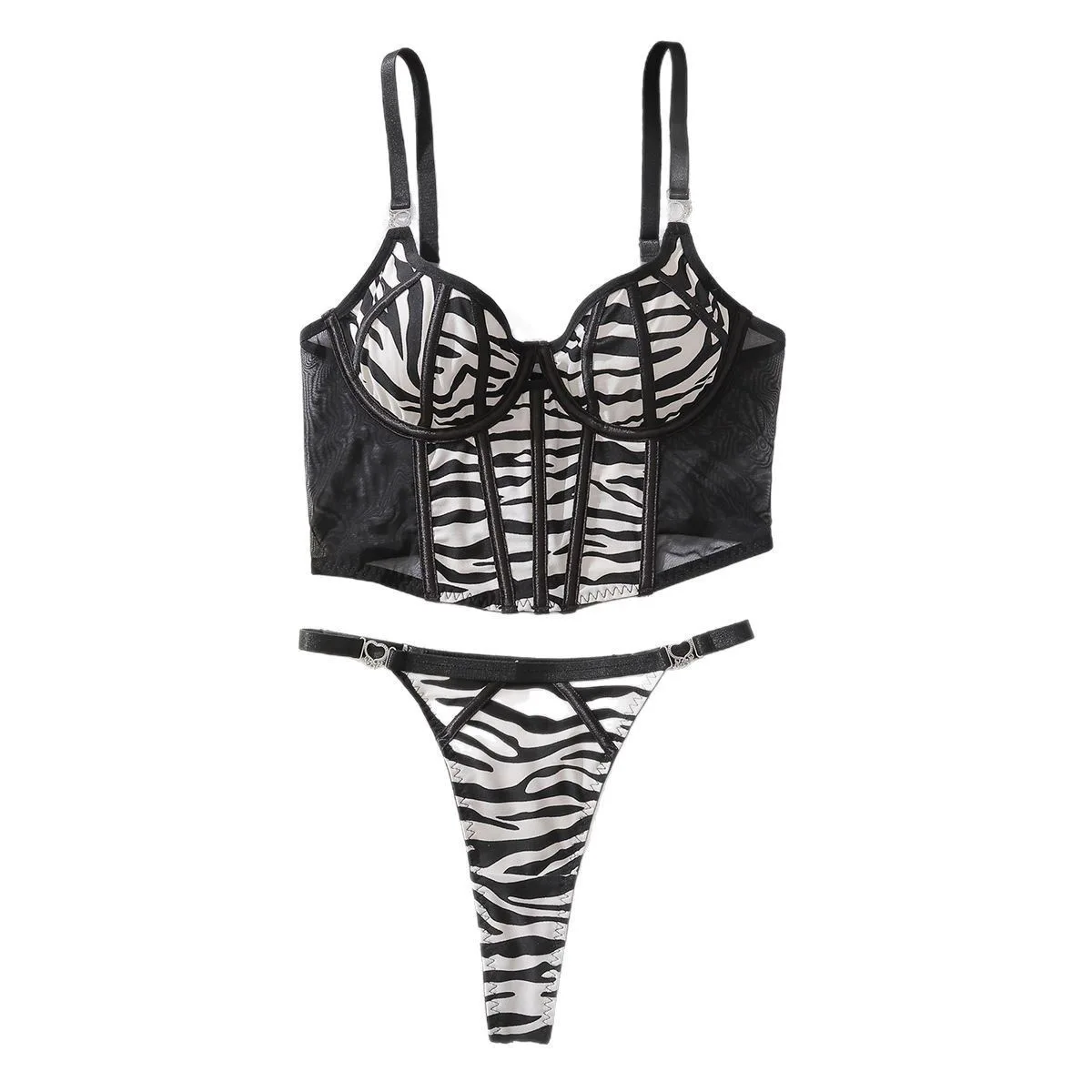 

Женский комплект белья облегающего кроя: черно-белый комплект-бэбидолл для коррекции фигуры, сексуальный комплект из двух предметов с бретельками и стрингами