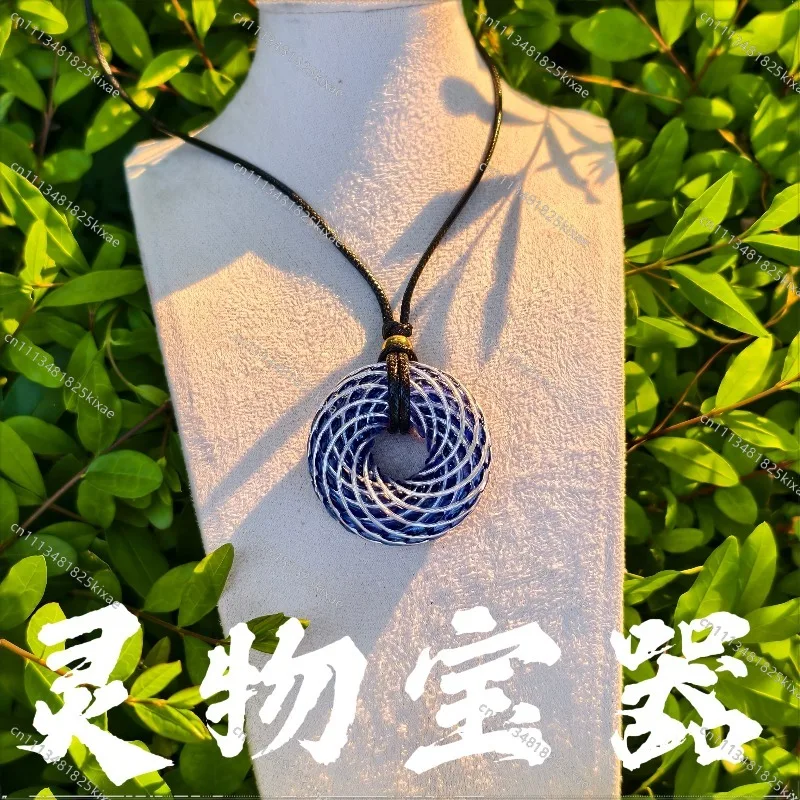 For Crystal Rodin Coil Energy Necklace Pendant, Crystal Aquamarine Meditation