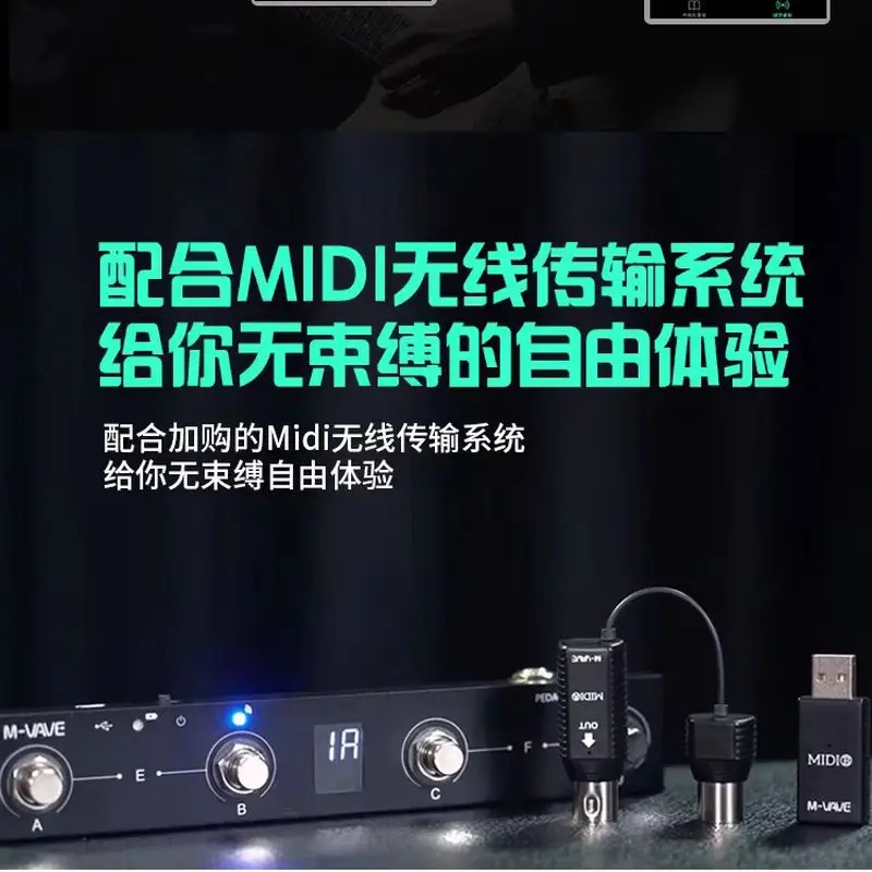 M‑Vave Wireless Bluetooth Midi Foot Controller 4 Footswitch Smart Pedal For Electric Guitar Effect Processor Stompbox
