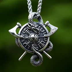 2023 New Fashion Viking dragon Vegvisir amulet Pendant for man stainless steel jewelry for gift free shipping