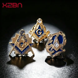 Masonic Lapel Pins 3D Badge Mason Freedom Freemason Copper Material Gold Plating Banquet Brooch Exquisite Souvenirs Gifts