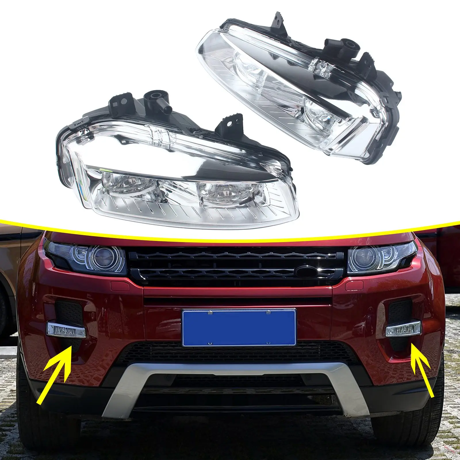 1 Pair L&R Car Front Bumper Fog Lamp Light For Land Rover Range Rover Evoque 2012 2013 2014 2015 LR026089 LR026090