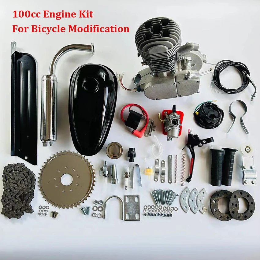 

Полный комплект двигателя 100cc для модификации велосипеда, алюминиевый двигатель 100cc, двигатель для горного велосипеда, комплект для модернизации электрического велосипеда