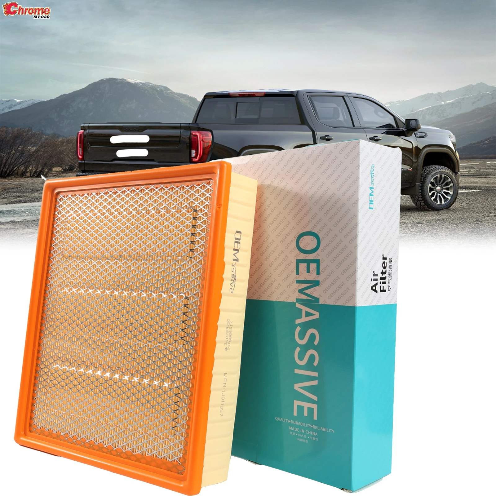

For GMC Sierra1500 2500 3500 4.3L 4.8L 5.3L 6.0L 6.2L 6.6L 8.1L 1999-2019 Car Engine Air Filter Cleaner Element 15908916