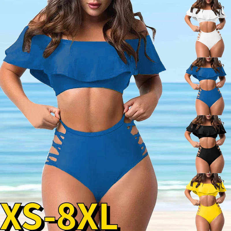 Maillot de bain deux pièces imprimé, ample, Sexy, à la mode, pour femmes, Bikini, taille haute, ensemble deux pièces, vêtements de plage, tendance 2022