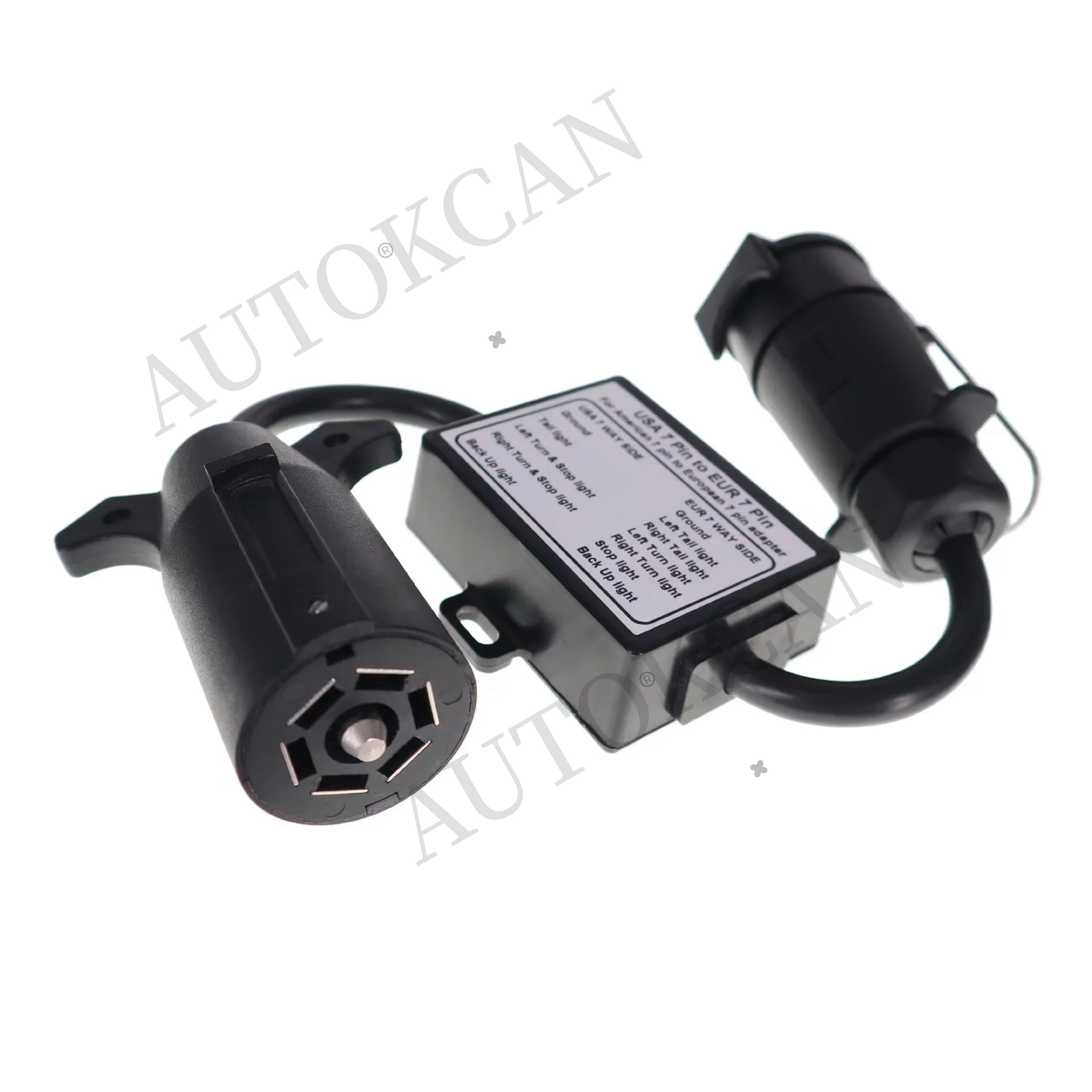 Picture 5: US 7Pin to EU 7Pin Trailer Light Converter US 7 Way Plug To European 13 Pin Separation Brake Light Circuit Connector Adapter