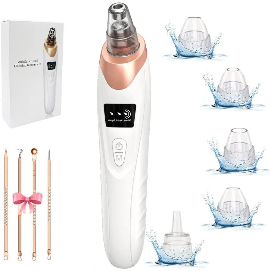 

2025 Black Remover Pore VacuumFacial Pore Cleaner5 Suction Power 5 Probes USB Rechargeable Black Vacuum Kit Electric Acne Extra