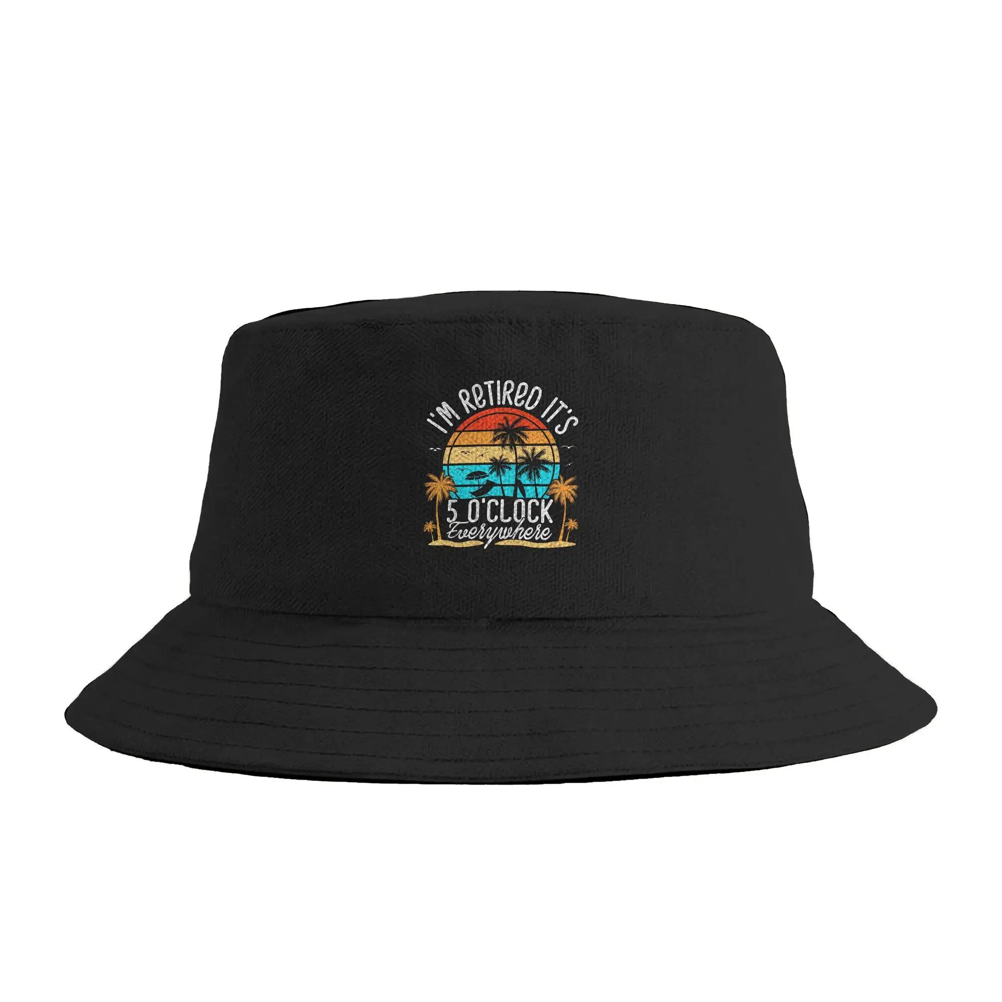 I‘m Retired  It’s 5 o‘clock Everywhere I‘m Retired Summer Retirement Bucket Hat Summer  Casual Fisherman Hats For Couple Caps