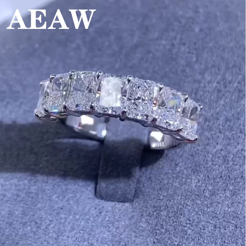 

14-каратное белое золото 2,1CTW с бриллиантовым кольцом Total Radiant CVD HPHT Lab Grown Diamond Half Full Stone DEF Color VS-VVS БЕЗ IGI