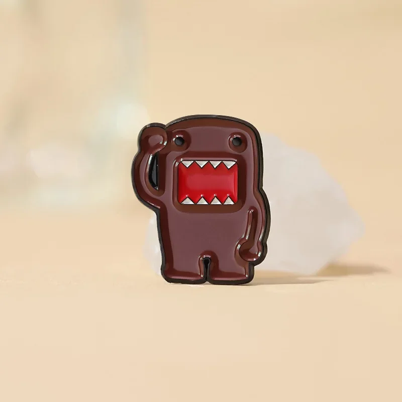 Japanese Anime Figure DomoKun Lapel Pins Backpack Cartoon Brown Monster Enamel Brooch Badges Women Fashion Jewelry Gift