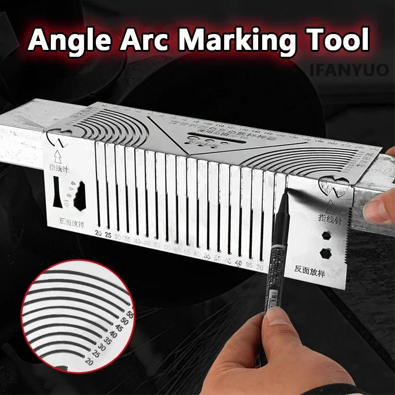 Precise-Flex Angle Arc Marking Tool for 20-100MM Square-Pipe Efficient Metal Pipe Saddle Cutting Guide Pipefitter Measuring Tool