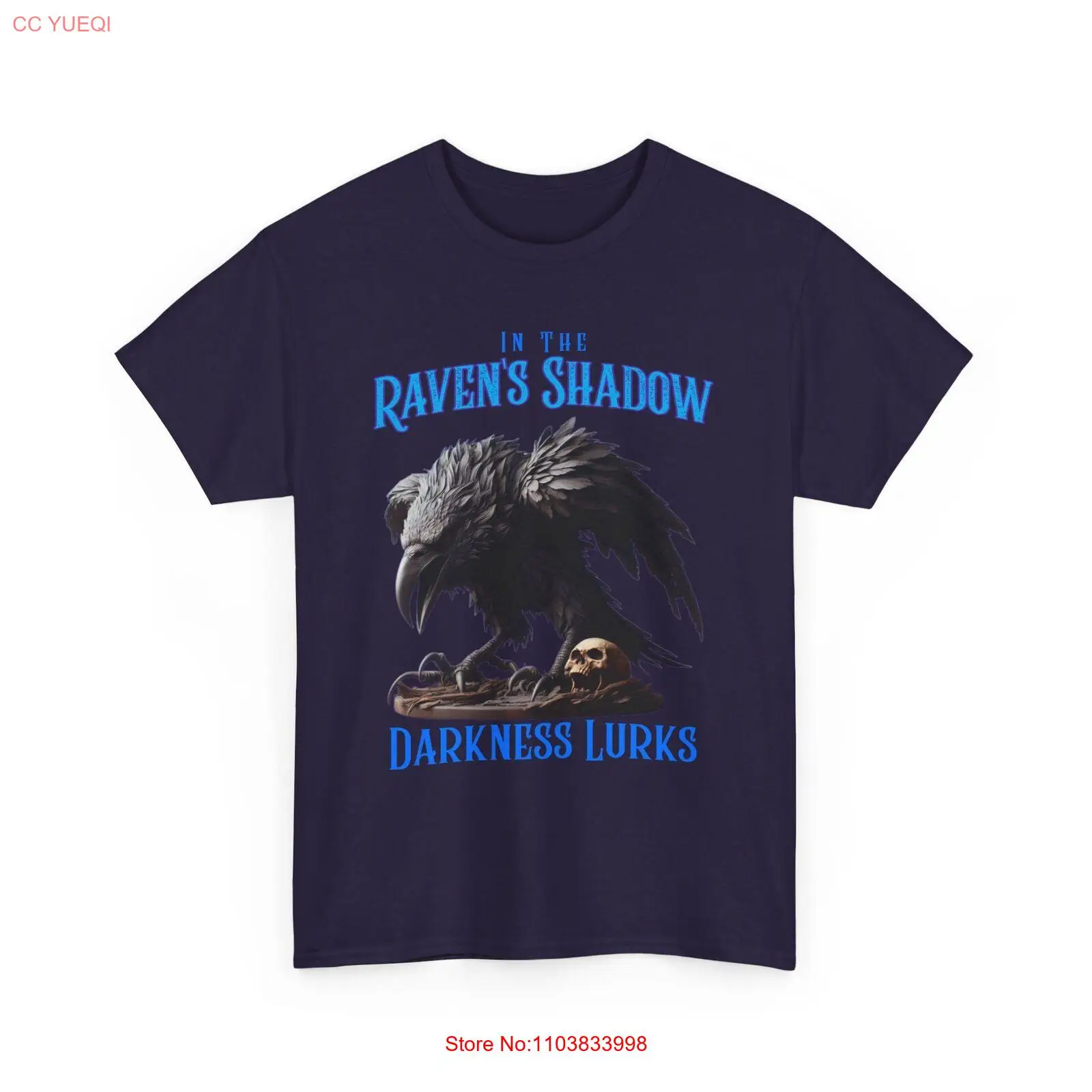 Raven's Shadow T-Shirt Halloween Darkness Lurks Raven Crow Bird of Prey Scary