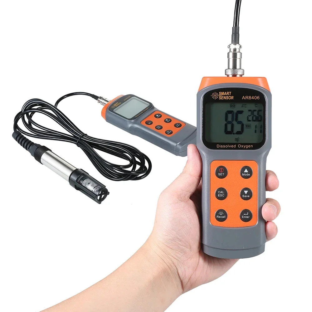 Smart Sensor AR8406 Digital Dissolved Oxygen Meter DO Tester Water Quality Meter 0.0-30.0 mg/L (mg/L)