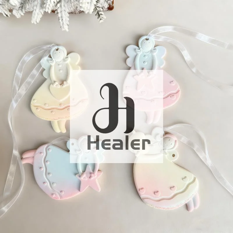 1Pcs Christmas Tree Hanging Ornament Plaster Concrete Resin Mould DIY Angel Love Girl Silicone Mold Girl Craft Supplies