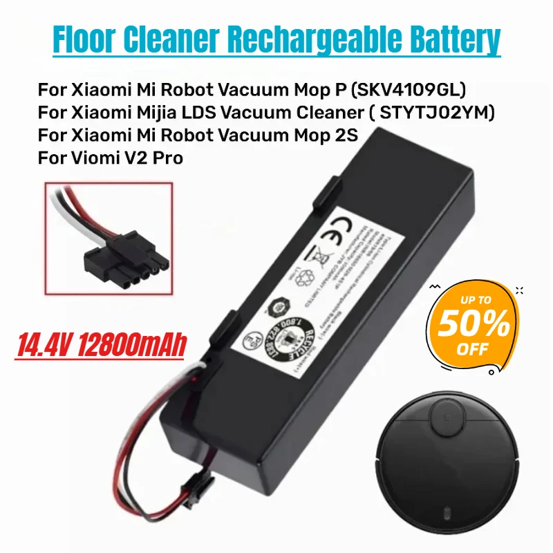 

14,4 В 12800 мАч STYTJ02YM аккумулятор для Xiaomi Mijia LDS Floor Cleaner аккумуляторная батарея