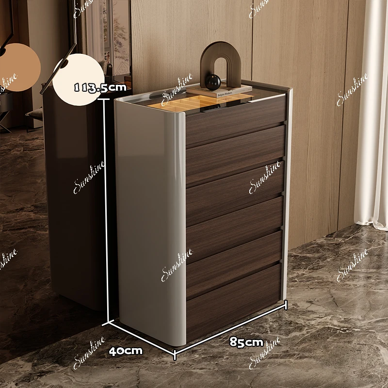 Italian minimalist eight-bucket cabinet light luxury bedroom bedside jewelry storage cabinet