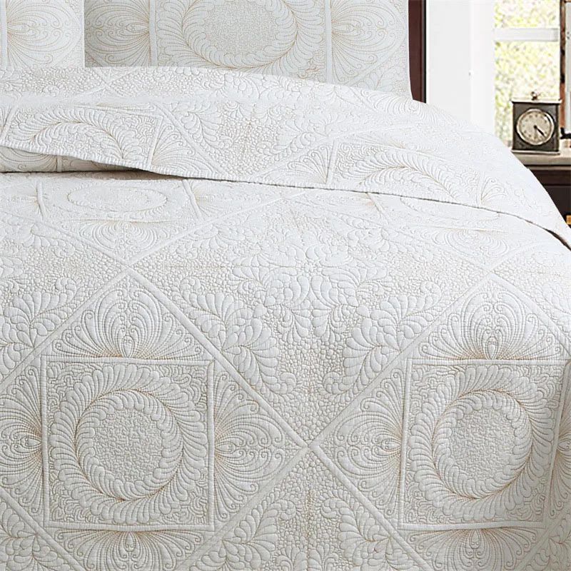 New Design Cotton Quilt Set 3pcs Bedspread on the Bed King Queen Size Embroidered Coverlet Set Summer Comforter