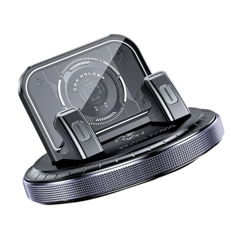 HX6A Adhesive Dashboard Phone Holder for Car 360 Rotating Stand with Double Side Clamp