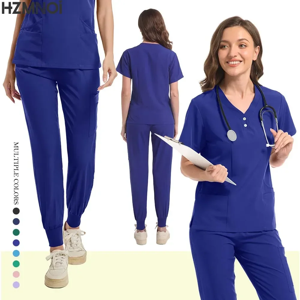 الطبية معاطف للأطباء والممرضات الزي الجراحي امرأة فرك مجموعة صالون تجميل ملابس العمل الدعك السريرية أعلى السراويل سبا التمريض تونك البدلة