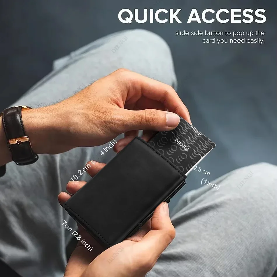 RFID-Kreditkartenhalter Herren-Geldbörse Luxusmarke Bankkarten-Etui aus Kohlefaser Minimalistische Brieftasche Smart Wallets für Männer – Detail 8
