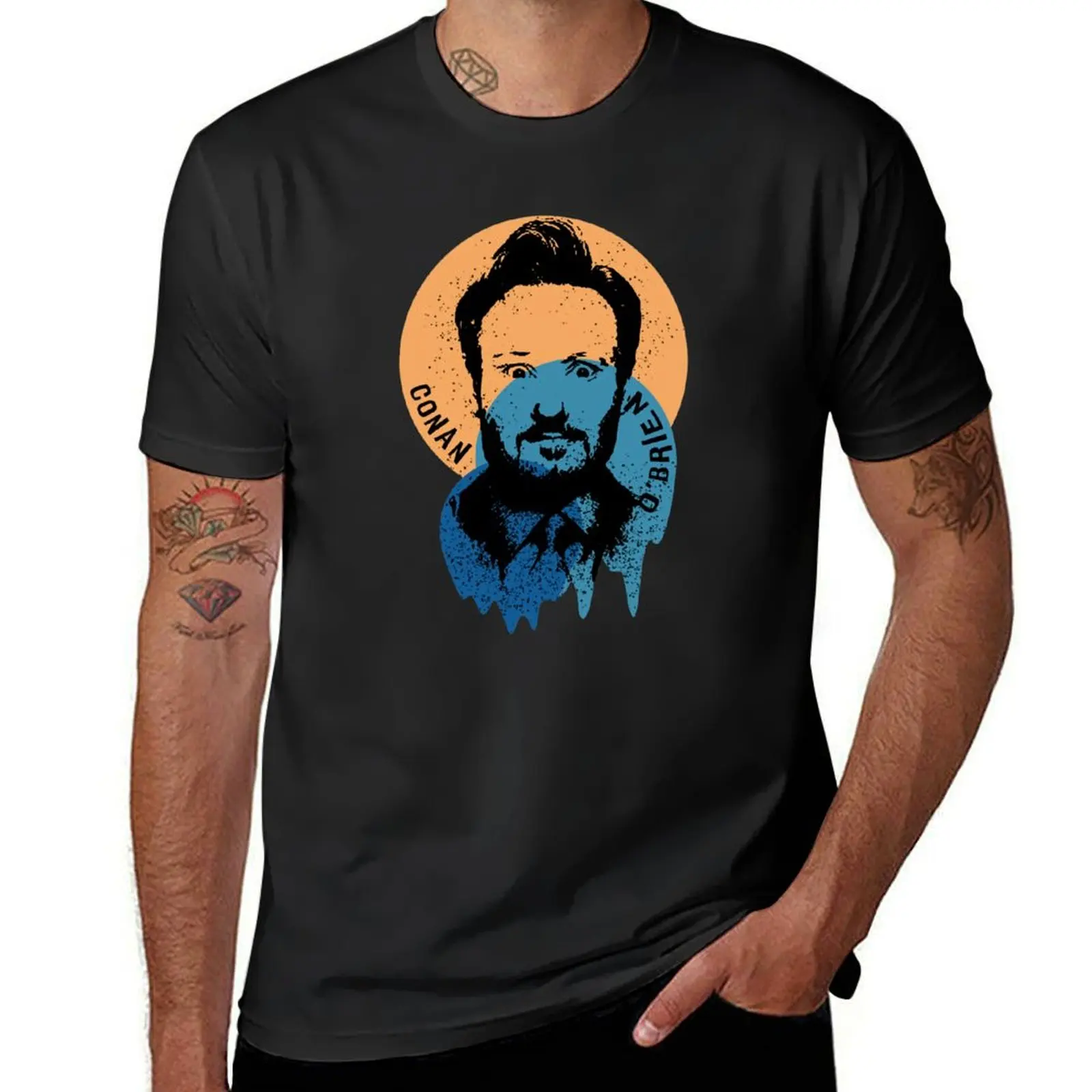 

Conan O'Brien Portrait Melted Sprinkle T-Shirt customizeds quick drying heavyweight t shirts for men