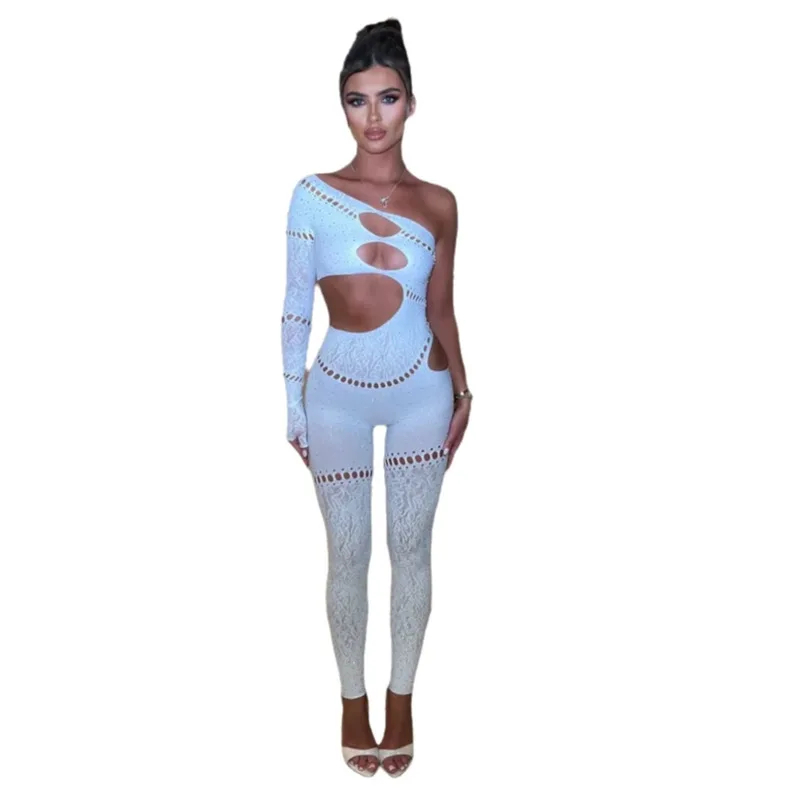 

Женский цельный комбинезон-боди с кристаллами для вечеринок и клубов, облегающий, CH0N