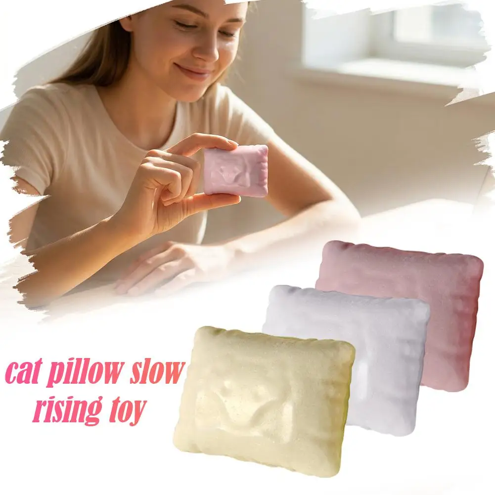 Squishy Simulated Cat Pillow Squeeze Toy Soft Stress Relief Slow Rising Sensory Fidget for Anxiety ADHD Autism Gifts for Kids