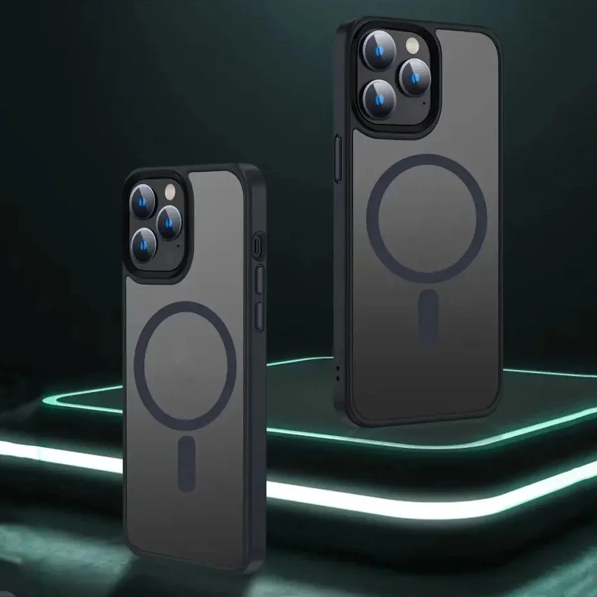 Magnetic matte black phone case, higher than the lens protection design, suitable for iPhone 16 15 14 13 12 11 Pro Max Plus